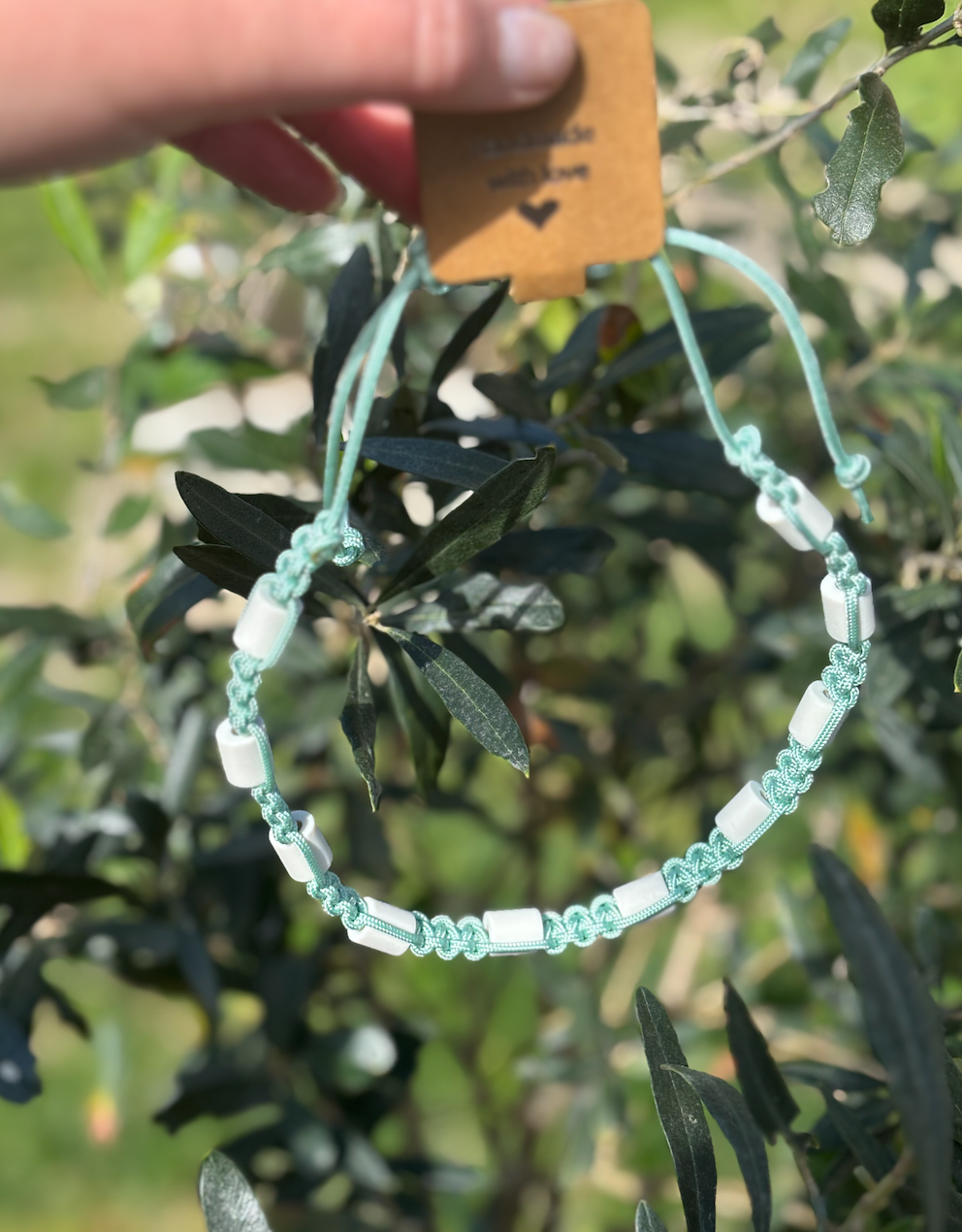 Collier anti-tiques naturel pour chien – Paracorde & perles céramique EM