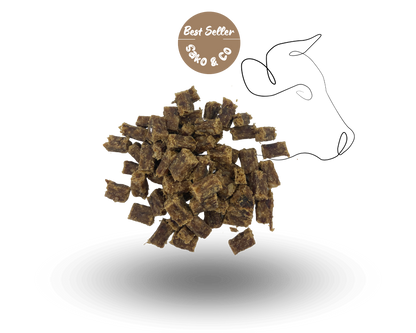 Cubes de boeuf friandise d'entrainement pour chien et chat