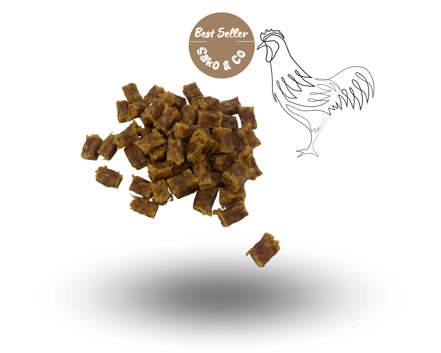 Cubes de poulet friandise d'entrainement pour chien et chat