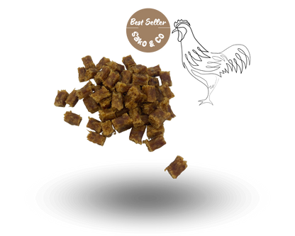 Cubes de poulet friandise d'entrainement pour chien et chat