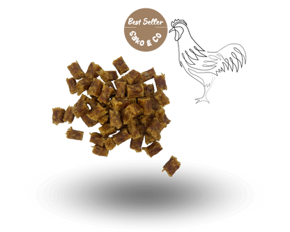 Cubes de poulet friandise d'entrainement pour chien et chat