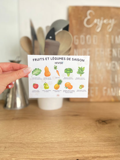 Affiche "Fruits et légumes de saison - Hiver"